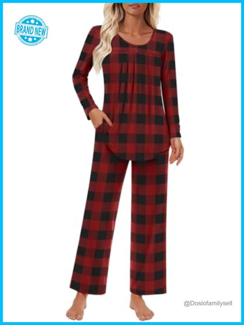Women's 2 Piece Long Sleeve Pajama Set Rayon Spandex Lounge PJs